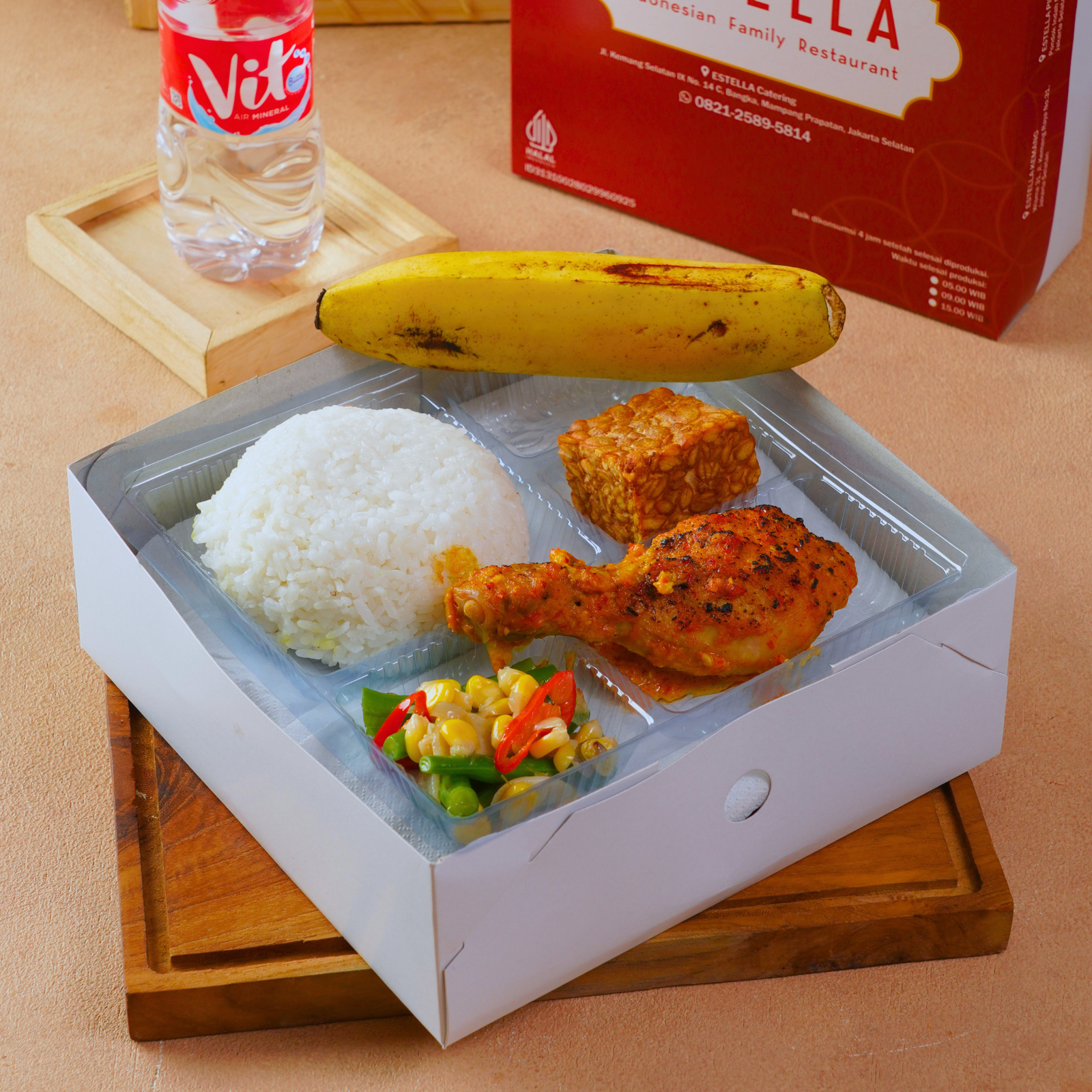 Nasi Box Reguler – Ayam Bakar Bumbu Rujak – Estella Catering